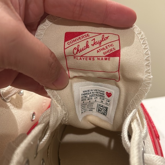 Converse x Comme des Garcons Women’s Play Low Top Chuck 70 Sneakers - Picture 8 of 12